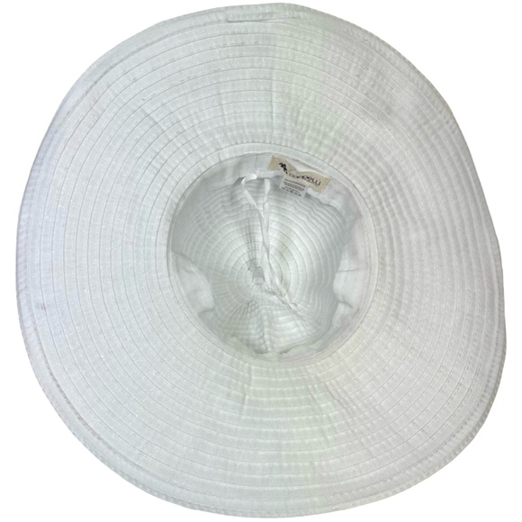 Capelli of New York White Sun Hat with Turquoise Beads - Picture 5 of 7